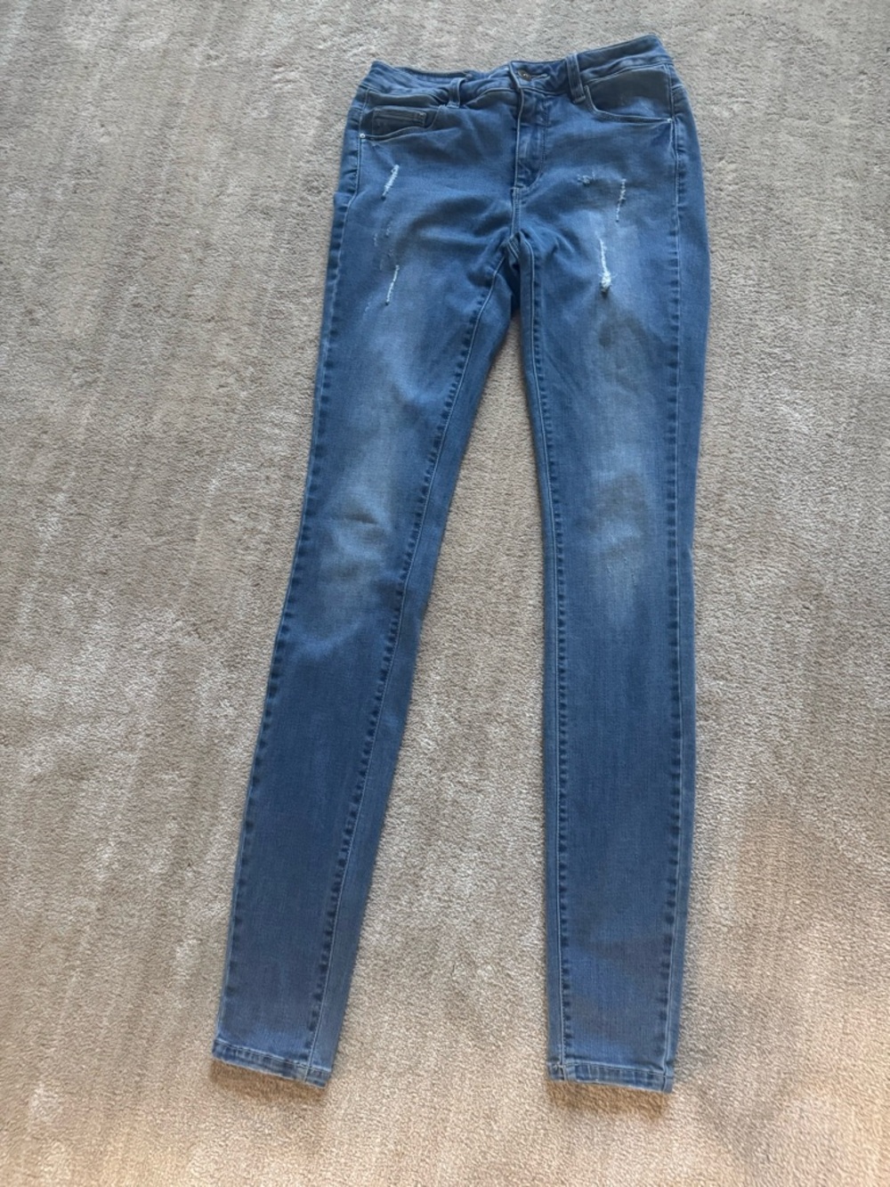 ONLY Medium Blue Distressed Skinny Jeans
